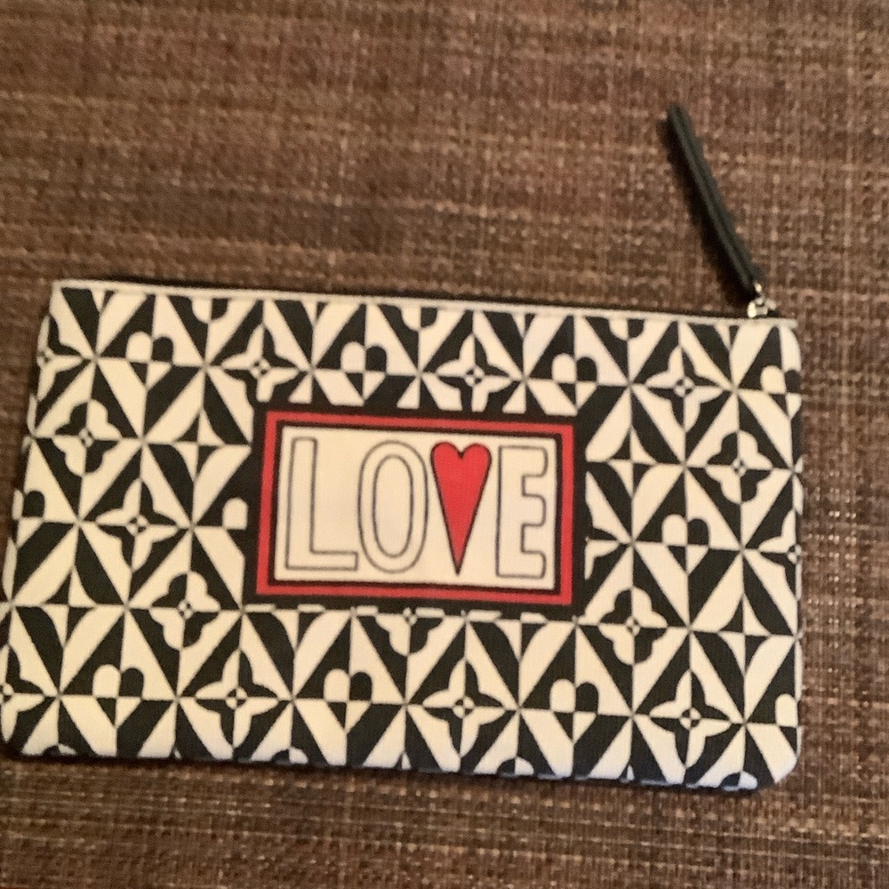 Brighton Black and White Clutch with Red Heart Accent - Picture 4 of 5